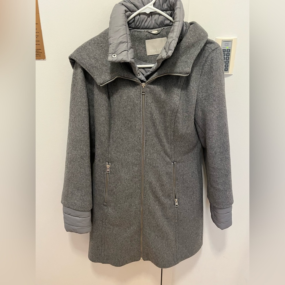 Soia & KYO Wool Gray Women's Jacket with Lining
